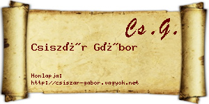 Csiszár Gábor névjegykártya