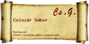 Csiszár Gábor névjegykártya
